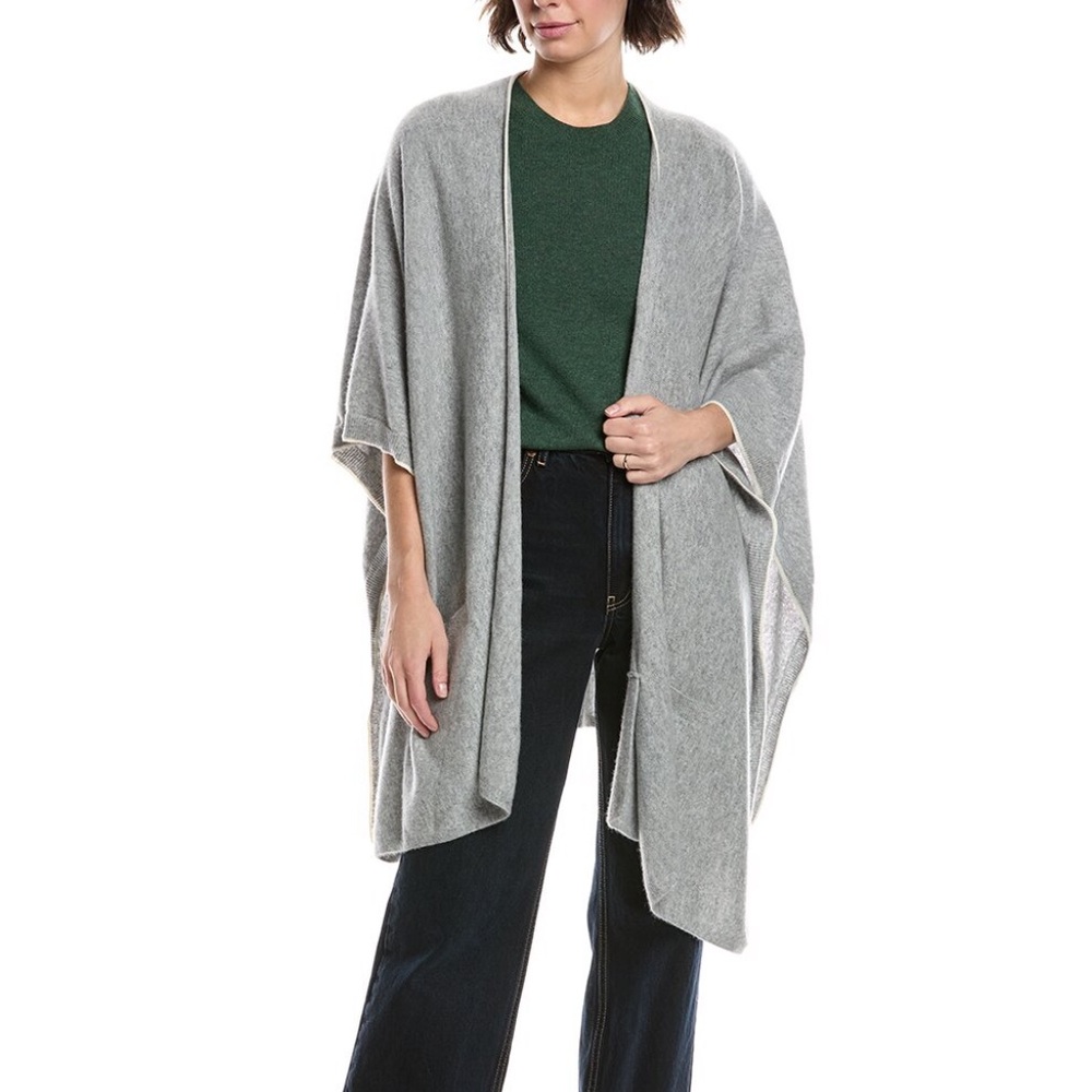 ❤️EXTRA 50% OFF❗️Halogen 100% Cashmere Light Gray Women's Cape/ Wrap MSRP $228!